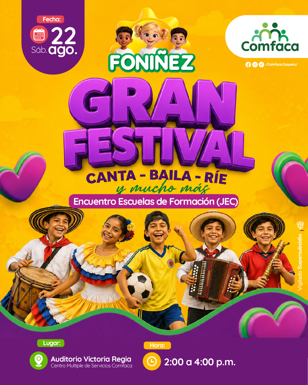 Flyer del Gran Festival FONIÑEZ: Canta, Baila, Ríe y mucho más